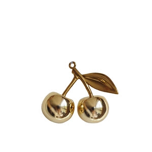 Glitter Resin Cherry Bag Charm Keychain – Rich Gold & Bronze Gold (355)