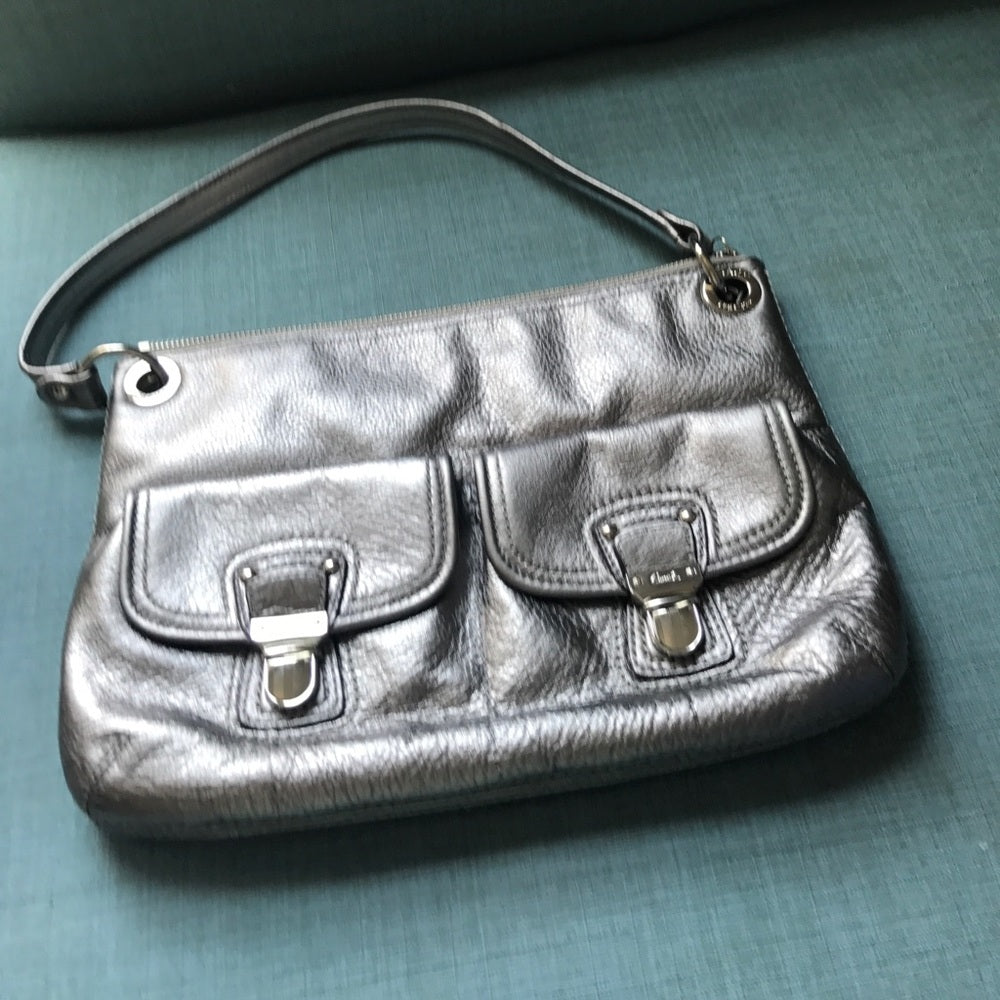 Coach Metallic Leather Shoulder Bag
