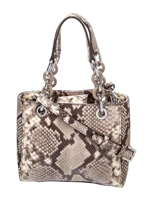 Michael Kors Snakeskin Snap Top Handle Bag