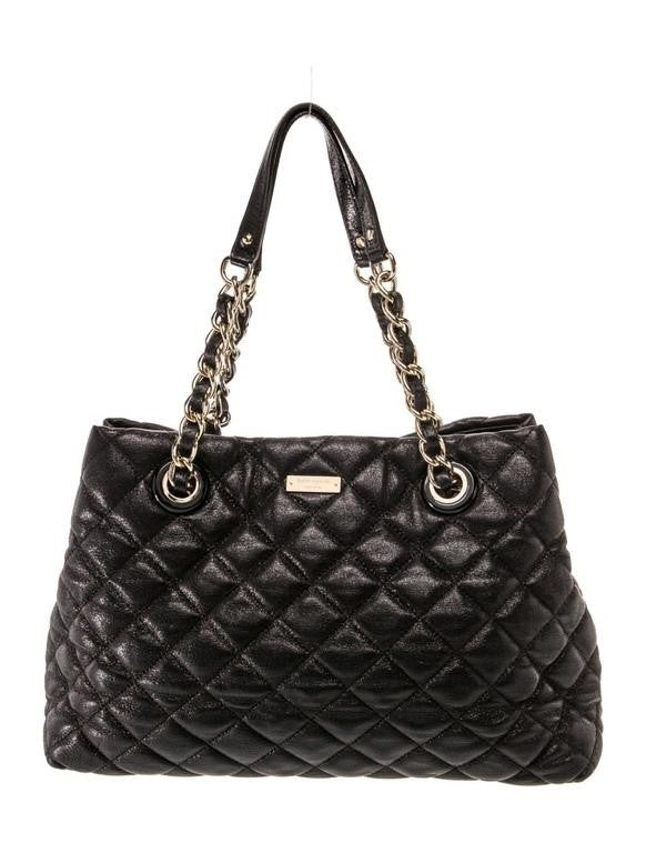 Kate Spade New York Black Iridescent Leather Gold Coast Maryanne Tote