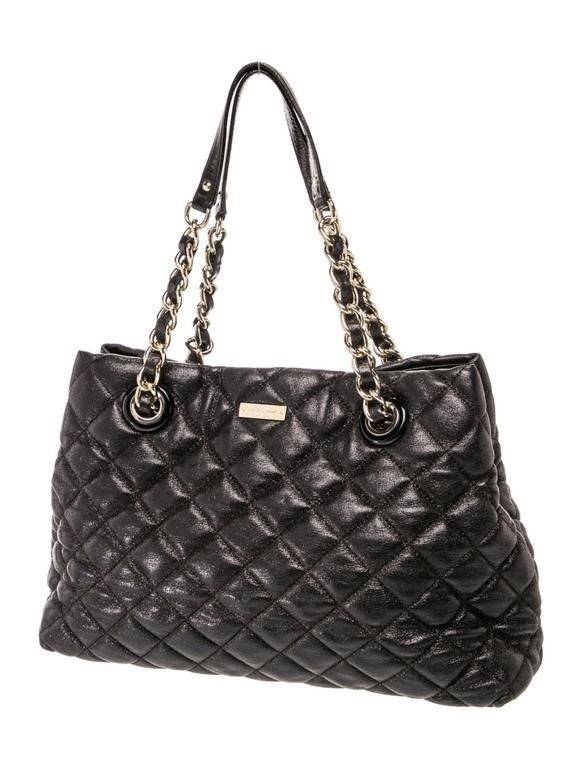 Kate Spade New York Black Iridescent Leather Gold Coast Maryanne Tote
