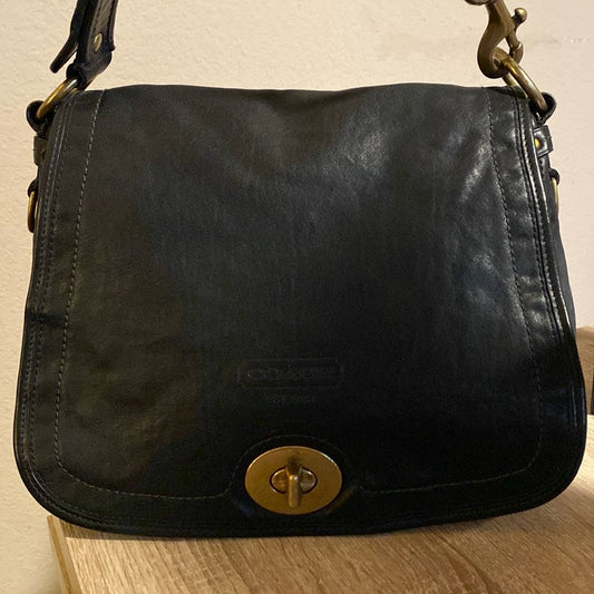 Coach Black Legacy 65th Anniversary Turnlock Flap Hobo Bag