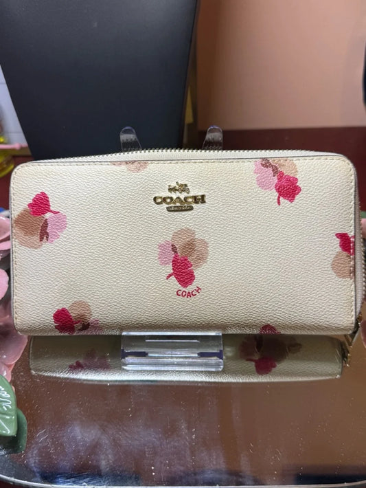 Coach Zip-Around Accordion Wallet in Cherry Blossom Print — NWT