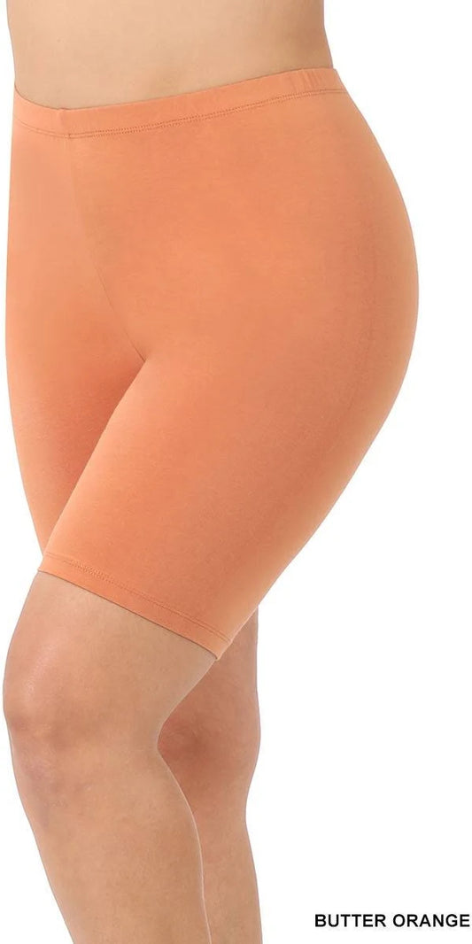 Zenana Plus Premium Cotton Biker Shorts