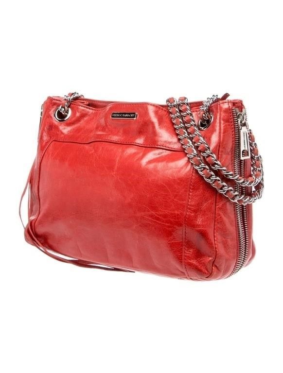 Rebecca Minkoff Red Leather Snap Shoulder Bag