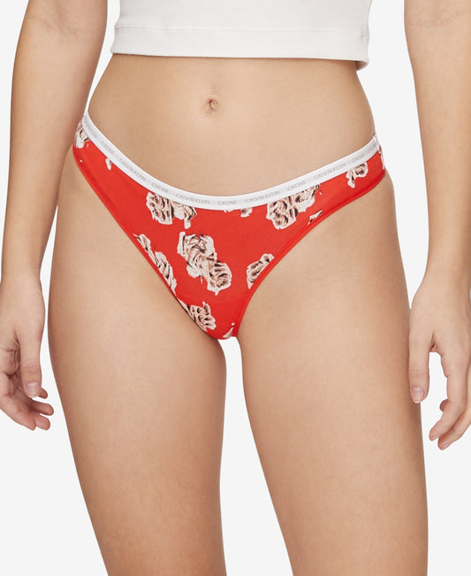 Calvin Klein Ck One Cotton Singles Thong Underwear QD3783 - Flower Print