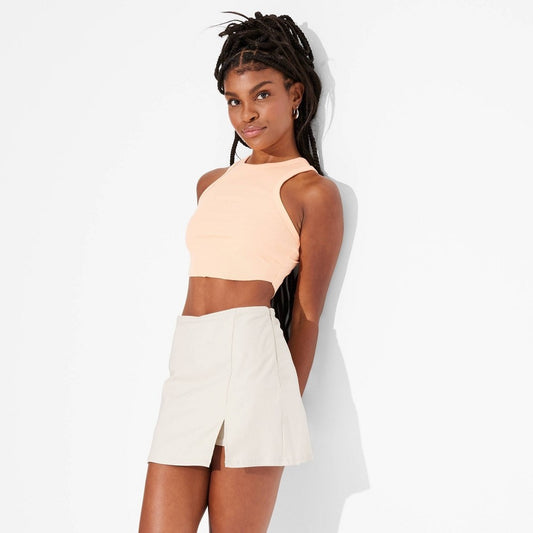 Women's High-Rise Bodycon Mini Skort - Wild Fable™ Light Beige