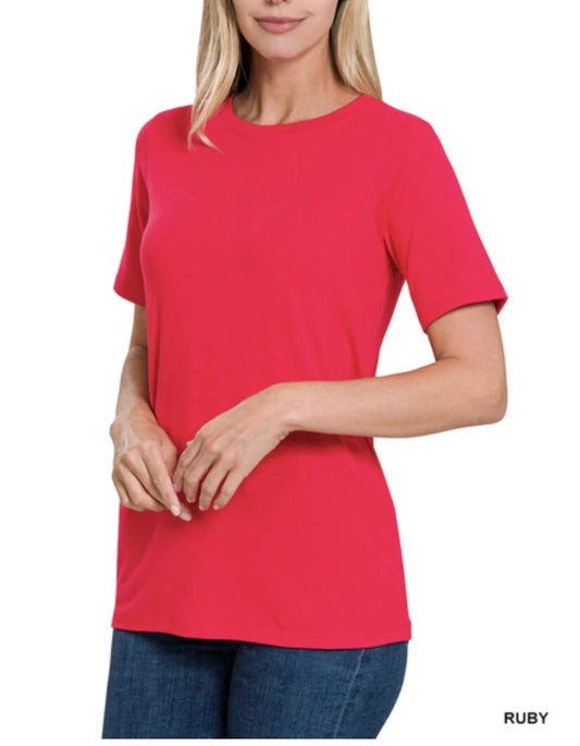 Zenana Short Sleeve Round Neck Tee